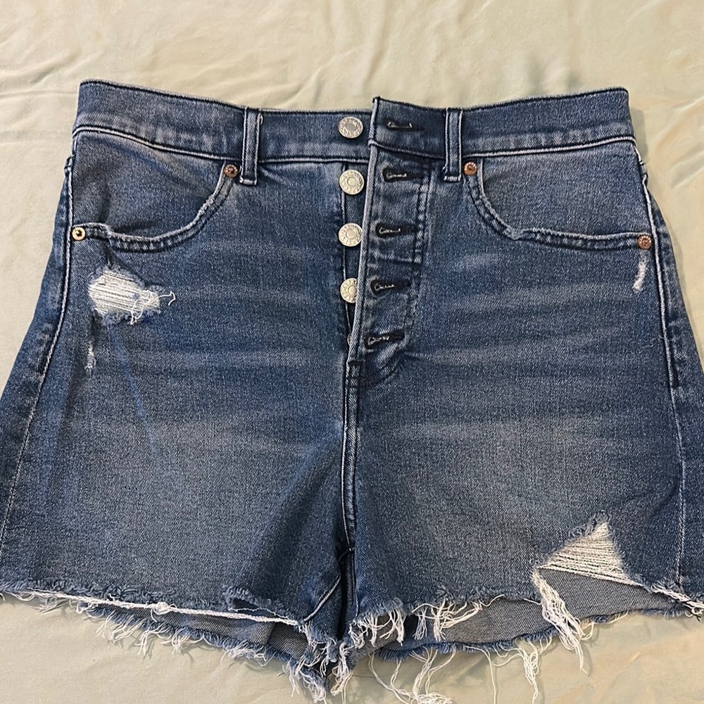 Express Denim Distressed Women's Shorts - Picture 1 of 4